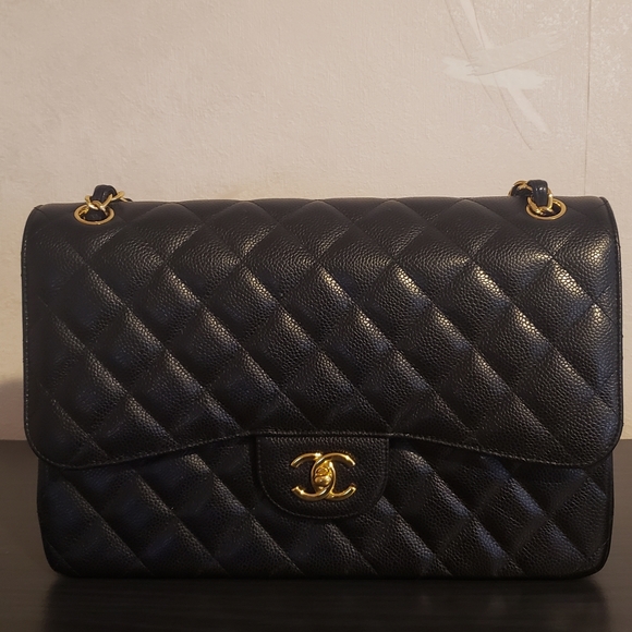 Chanel Caviar Classic Black Jumbo Double Flap GHW - Picture 2 of 6